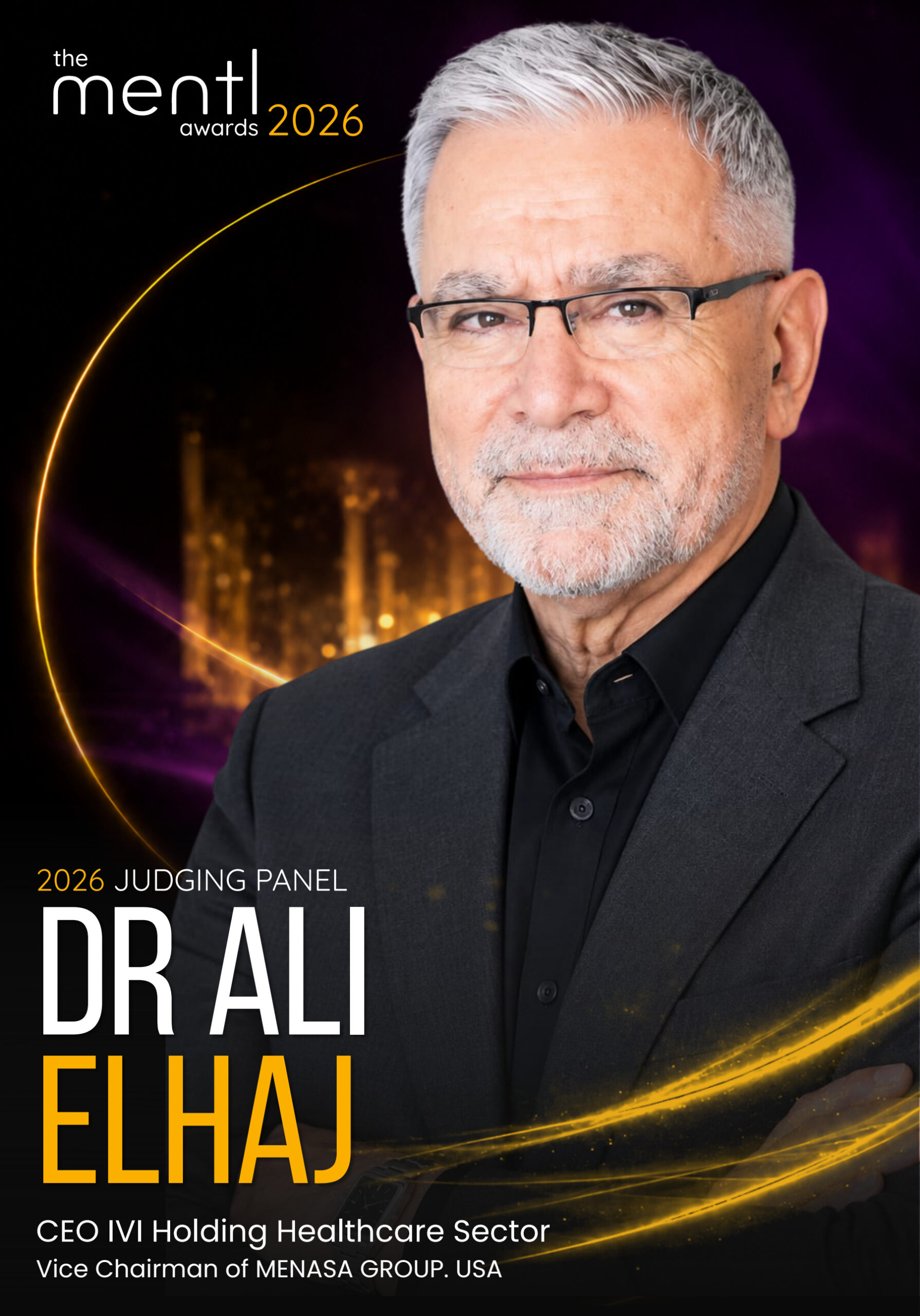 Dr Ali Elhaj ,  mentl awards 2026 judging panel
