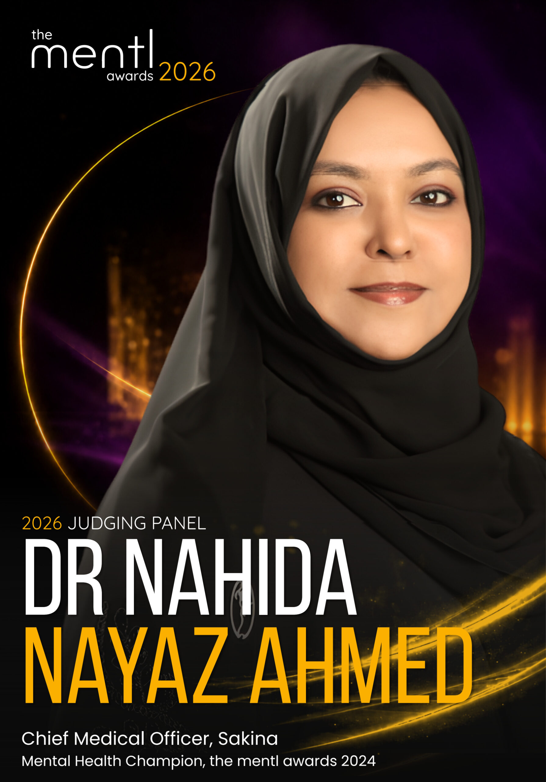 Dr Nahida Nayaz Ahmed ,  mentl awards 2026 judging panel